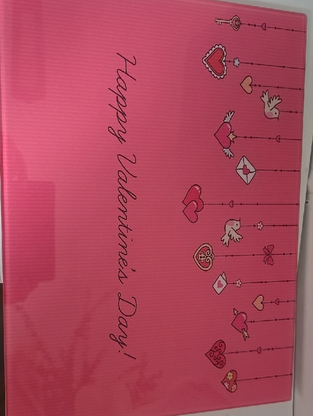 Happy Valentine's Day Glass CUTTING BOARD